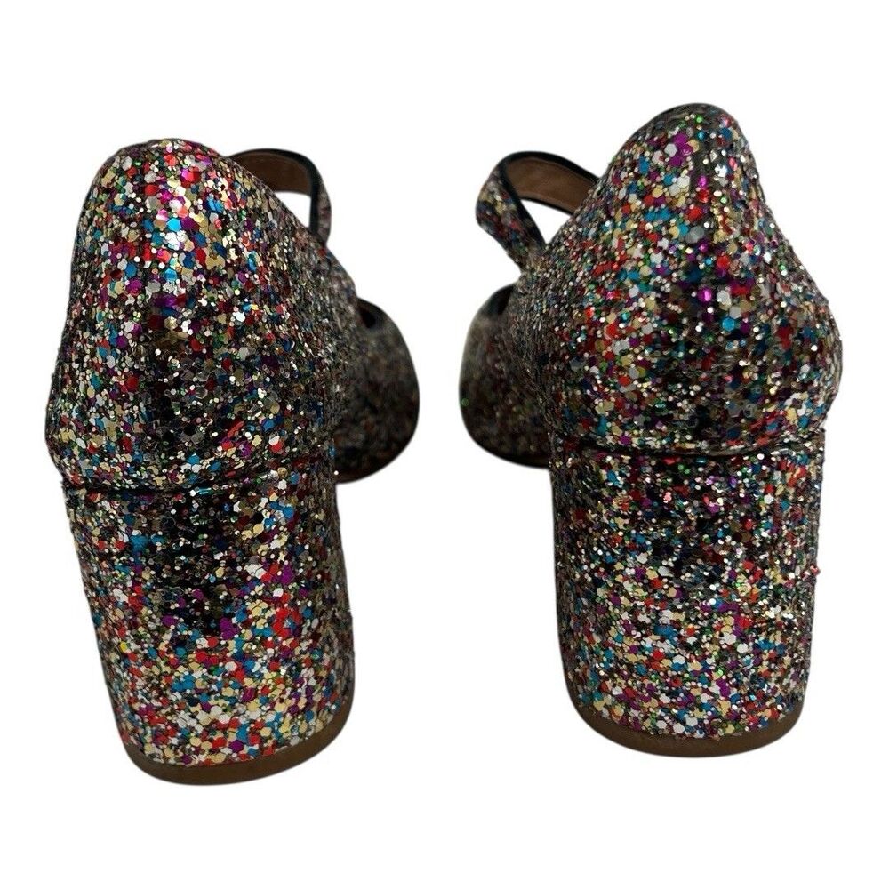Madewell Size 7.5 The Zelda Mary Jane Block Heel in Glitter Party Cocktail - Picture 6 of 9